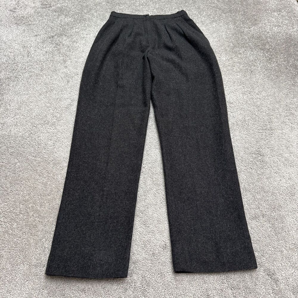 Vintage 90s Donna Karan New York 100% Cashmere Pleated Trousers Womens 8 Gray